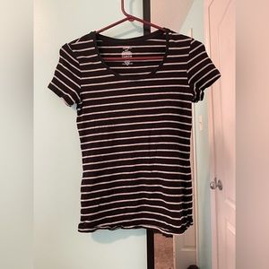 Black and white striped tee